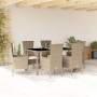 Set comedor de jardín 7 pzas con cojines ratán sintético beige en Conjuntos de jardín | Comprar online en Foru.es