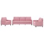 Juego de sofás con cojines 3 piezas terciopelo rosa de , Sofás - Ref: Foro24-3201479, Precio: 696,50 €, Descuento: %