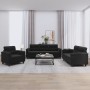 Juego de sofás con cojines 3 piezas tela microfibra negro de , Sofás - Ref: Foro24-3202293, Precio: 764,65 €, Descuento: -5%%