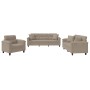Juego de sofás con cojines 3 piezas tela microfibra gris taupe de , Sofás - Ref: Foro24-3202302, Precio: 837,20 €, Descuento:...
