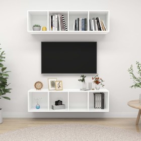 Muebles de salón de pared 2 uds madera ingeniería blanco de , Muebles TV - Ref: Foro24-3079781, Precio: 118,58 €, Descuento: ...