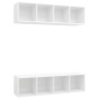 Muebles de salón de pared 2 uds madera ingeniería blanco de , Muebles TV - Ref: Foro24-3079781, Precio: 118,58 €, Descuento: ...