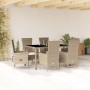 Set comedor de jardín 7 pzas con cojines ratán sintético beige en Conjuntos de jardín | Comprar online en Foru.es