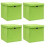 Cajas de almacenaje con tapas 4 uds tela verde 32x32x32 cm de , Cestas para almacenaje - Ref: Foro24-288370, Precio: 31,27 €,...