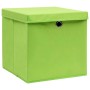 Cajas de almacenaje con tapas 4 uds tela verde 32x32x32 cm de , Cestas para almacenaje - Ref: Foro24-288370, Precio: 31,27 €,...