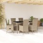 Set comedor de jardín 7 pzas con cojines ratán sintético beige en Conjuntos de jardín | Comprar online en Foru.es