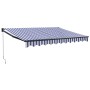 Toldo retráctil aluminio y tela azul y blanco 3,5x2,5 m de , Toldos - Ref: Foro24-3154447, Precio: 217,41 €, Descuento: -5%%
