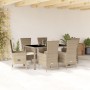 Set comedor de jardín 7 pzas con cojines ratán sintético beige en Conjuntos de jardín | Comprar online en Foru.es