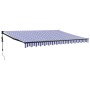Toldo retráctil automático azul y blanco 4x3 m de , Toldos - Ref: Foro24-3154498, Precio: 366,94 €, Descuento: %
