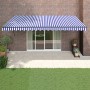 Toldo retráctil automático azul y blanco 5x3 m de , Toldos - Ref: Foro24-3154500, Precio: 432,24 €, Descuento: %