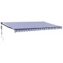 Toldo retráctil automático azul y blanco 5x3 m de , Toldos - Ref: Foro24-3154500, Precio: 432,24 €, Descuento: %