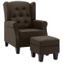 Sillón con reposapiés de tela marrón de , Sillones - Ref: Foro24-320155, Precio: 258,99 €, Descuento: -5%%
