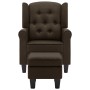 Sillón con reposapiés de tela marrón de , Sillones - Ref: Foro24-320155, Precio: 258,99 €, Descuento: -5%%