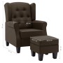 Sillón con reposapiés de tela marrón de , Sillones - Ref: Foro24-320155, Precio: 258,99 €, Descuento: -5%%