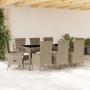 Set comedor de jardín 9 pzas con cojines ratán sintético beige en Conjuntos de jardín | Comprar online en Foru.es