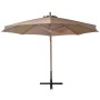 Sombrilla jardín colgante con palo madera abeto taupe 3,5x2,9 m de , Sombrillas - Ref: Foro24-313769, Precio: 173,08 €, Descu...