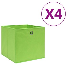 Cajas de almacenaje 4 uds tela no tejida verde 28x28x28 cm de , Cestas para almacenaje - Ref: Foro24-325227, Precio: 18,42 €,...