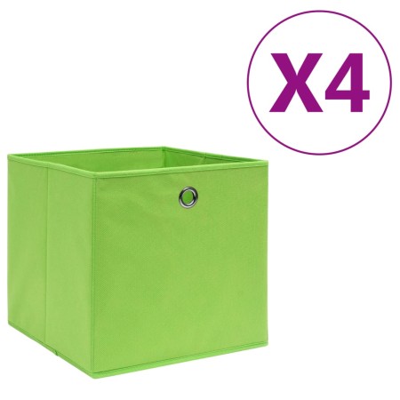 Cajas de almacenaje 4 uds tela no tejida verde 28x28x28 cm de , Cestas para almacenaje - Ref: Foro24-325227, Precio: 18,42 €,...