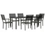 Juego de comedor para jardín 7 piezas acero y textilene negro de , Conjuntos de jardín - Ref: Foro24-3200732, Precio: 479,55 ...