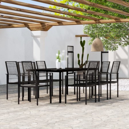 Juego de comedor de jardín 9 piezas negro de , Conjuntos de jardín - Ref: Foro24-3099202, Precio: 548,29 €, Descuento: %