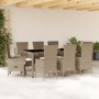 Set comedor de jardín 9 pzas con cojines ratán sintético beige en Conjuntos de jardín | Comprar online en Foru.es