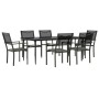 Juego de comedor para jardín 7 piezas acero y textilene negro de , Conjuntos de jardín - Ref: Foro24-3200724, Precio: 481,20 ...