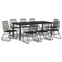 Juego de comedor de jardín 9 piezas ratán PVC negro de , Conjuntos de jardín - Ref: Foro24-3099214, Precio: 633,54 €, Descuen...