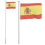 Mástil y bandera de España aluminio 6,23 m de , Banderas y mangas de viento - Ref: Foro24-3147108, Precio: 73,59 €, Descuento: %