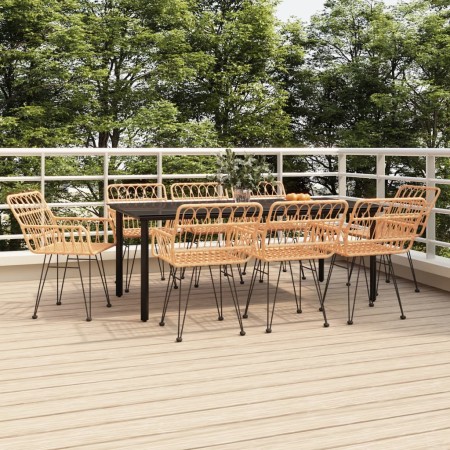 Juego de comedor de jardín 9 piezas ratán sintético de , Conjuntos de jardín - Ref: Foro24-3157865, Precio: 761,73 €, Descuen...