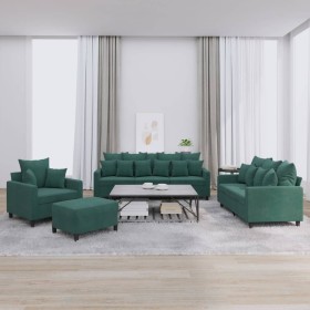 Juego de sofás con cojines 4 piezas terciopelo verde oscuro de , Sofás - Ref: Foro24-3201692, Precio: 646,84 €, Descuento: %