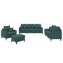 Juego de sofás con cojines 4 piezas terciopelo verde oscuro de , Sofás - Ref: Foro24-3201692, Precio: 646,84 €, Descuento: %