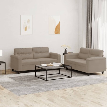 Juego de sofás con cojines 2 piezas tela microfibra taupe de , Sofás - Ref: Foro24-3202314, Precio: 520,45 €, Descuento: -5%%