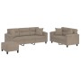 Juego de sofás con cojines 3 piezas tela microfibra gris taupe de , Sofás - Ref: Foro24-3202356, Precio: 649,84 €, Descuento:...