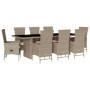 Set comedor de jardín 9 pzas con cojines ratán sintético beige en Conjuntos de jardín | Comprar online en Foru.es