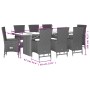 Set comedor de jardín 9 pzas con cojines ratán sintético beige en Conjuntos de jardín | Comprar online en Foru.es