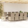 Set comedor de jardín 11 pzas con cojines ratán sintético beige en Conjuntos de jardín | Comprar online en Foru.es