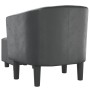 Sillón con taburete cuero sintético gris de , Sillones - Ref: Foro24-356492, Precio: 183,13 €, Descuento: -5%%