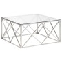 Mesa de centro plateada acero inoxidable y vidrio templado de , Mesas de centro - Ref: Foro24-349977, Precio: 231,33 €, Descu...