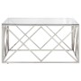 Mesa de centro plateada acero inoxidable y vidrio templado de , Mesas de centro - Ref: Foro24-349977, Precio: 231,33 €, Descu...