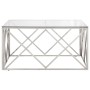 Mesa de centro plateada acero inoxidable y vidrio templado de , Mesas de centro - Ref: Foro24-349977, Precio: 231,33 €, Descu...