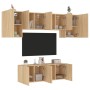Muebles de TV de pared 6 pzas madera de ingeniería roble Sonoma de , Muebles TV - Ref: Foro24-3216441, Precio: 205,22 €, Desc...
