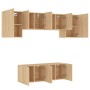 Muebles de TV de pared 6 pzas madera de ingeniería roble Sonoma de , Muebles TV - Ref: Foro24-3216441, Precio: 205,22 €, Desc...