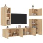 Muebles de TV de pared 5 pzas madera de ingeniería roble Sonoma de , Muebles TV - Ref: Foro24-3216448, Precio: 221,61 €, Desc...