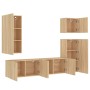 Muebles de TV de pared 5 pzas madera de ingeniería roble Sonoma de , Muebles TV - Ref: Foro24-3216448, Precio: 221,61 €, Desc...