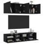 Muebles de TV de pared 5 piezas madera de ingeniería negro de , Muebles TV - Ref: Foro24-3216512, Precio: 165,06 €, Descuento: %