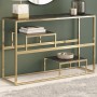 Mesa consola acero inoxidable dorado y vidrio templado | Foro24.es | Tu tienda online para hogar, jardín y más Foro24.es