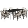 Set comedor de jardín 7 pzas con cojines ratán sintético marrón de , Conjuntos de jardín - Ref: Foro24-3212122, Precio: 770,9...