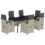 Set comedor jardín 7 pzas y cojines ratán sintético gris claro de , Conjuntos de jardín - Ref: Foro24-3212859, Precio: 932,15...