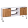 Mueble de TV New York madera maciza pino madera clara y blanco de , Muebles TV - Ref: Foro24-321147, Precio: 67,87 €, Descuen...