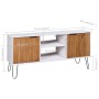 Mueble de TV New York madera maciza pino madera clara y blanco de , Muebles TV - Ref: Foro24-321147, Precio: 67,87 €, Descuen...